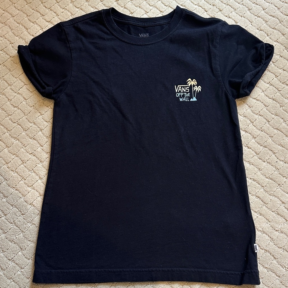 Vans Black Tee with Palm Logo